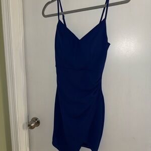 Emerald Sundae Blue Spaghetti Strap Bodycon Mini Dress